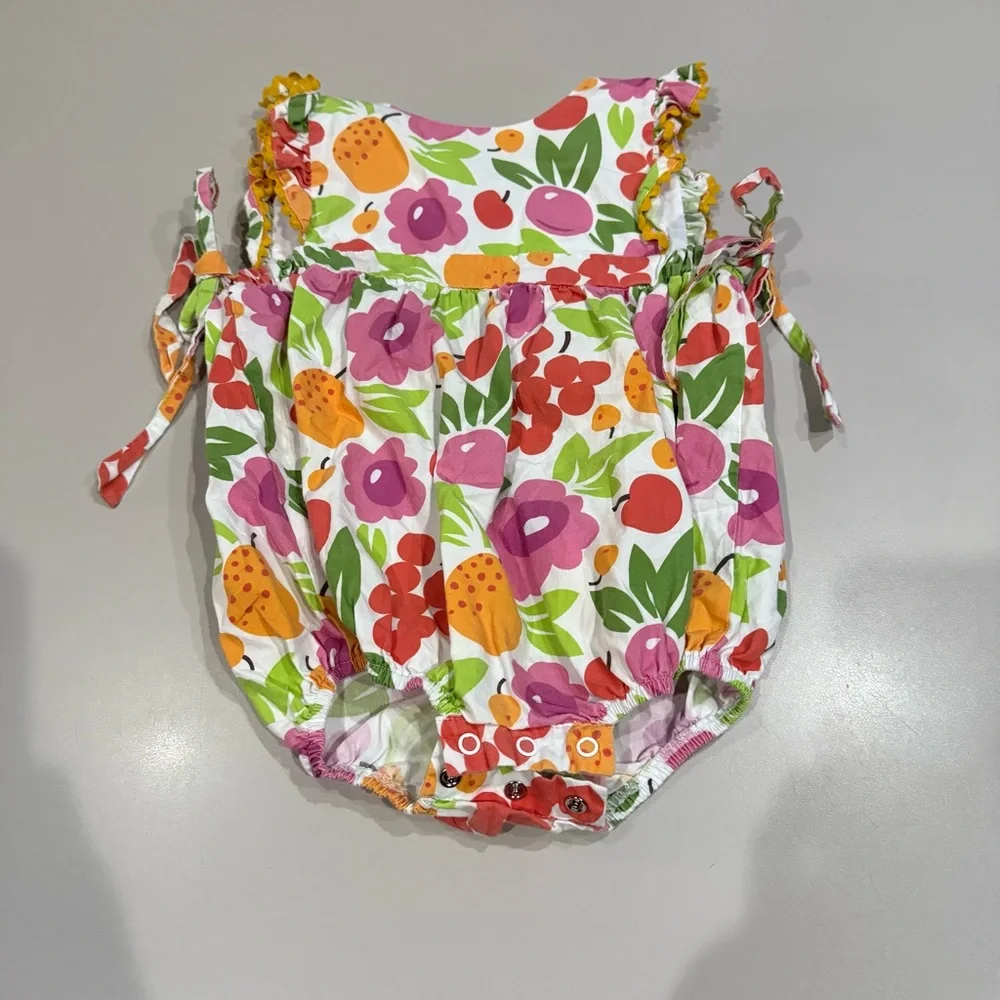 Floral Delight Romper by b Pink and Orange Size 24 Months.